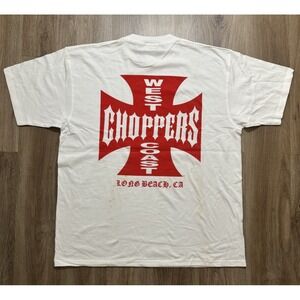 Vintage Y2K As Seen On TV West Coast Choppers‎ White Shirt Size L Deadstock